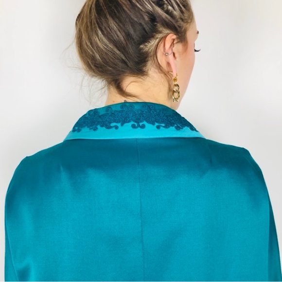 Women’s 1950’s Turquoise Evening-wear Over Coat by Peggy French - Picture 3 of 9